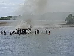 Speedboat Milik Pemda Teluk Wondama Terbakar , 1 Orang MD Dan 2 Luka Bakar