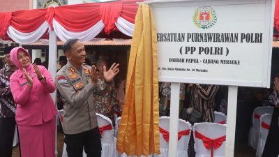 Kapolres Merauke meresmikan Kantor Persatuan Purnawirawan Polri Cabang Merauke.