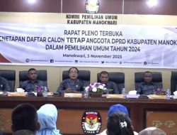KPU Kabupaten Manokwari Menetapkan 530 DCT Caleg Anggota DPRD Memenuhi Syarat.