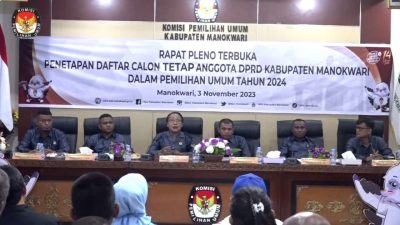 KPU Kabupaten Manokwari Menetapkan 530 DCT Caleg Anggota DPRD Memenuhi Syarat.