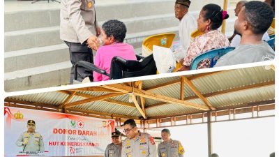 Kapolda Papua Barat Tinjau Pembagian Sembako dan Donor Darah di Polsek Teluk Wondama