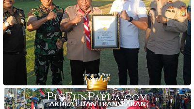 Papua Barat Raih Rekor Dunia untuk Pembentangan Kain Merah Putih Terpanjang