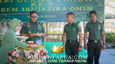 Syukuran HUT ke-5 Korem 182/JO, Danrem Irwan Budiana Tegaskan Pentingnya Semangat, Loyalitas, dan Kebersamaan