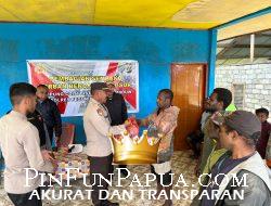 Polres Pegunungan Arfak Salurkan Bantuan Sembako bagi Korban Longsor di Distrik Minyambouw