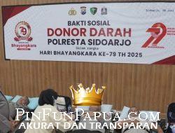 Polresta Sidoarjo Gelar Donor Darah Sambut HUT Bhayangkara ke-79
