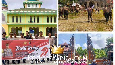 Jelang HUT Bhayangkara ke-79, Polres Teluk Bintuni Gelar Bakti Religi di Sejumlah Tempat Ibadah