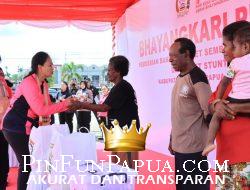 Ketua Umum Bhayangkari Ny. Juliati Sigit Prabowo Pimpin Bakti Sosial di Kabupaten Sorong