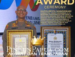Kapolresta Manokwari Terima Piagam Pelayanan Prima dari Kapolri dalam Musrenbang Polri 2025