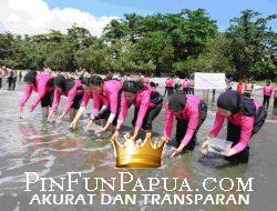 Bhayangkari Papua Barat Lepas 700 Tukik dan Gelar Bakti Sosial di Kampung Menyumfoka