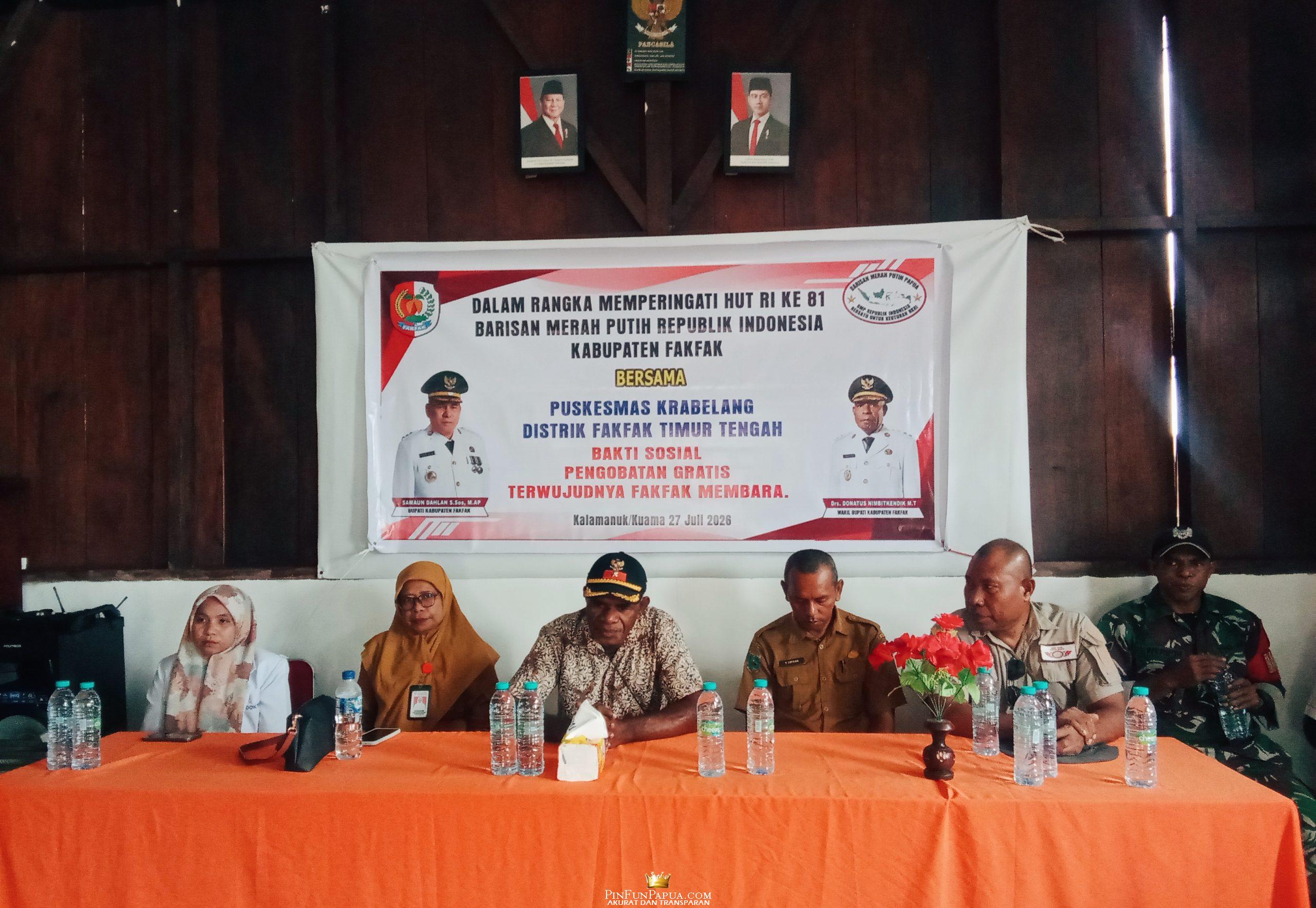 DPC Barisan Merah Putih Republik Indonesia (BMP-RI) Kabupaten Fakfak, Gelar Bakti Sosial Pengobatan Gratis di Kampung Kuama dan Kampung Kalamanuk distrik Fakfak Timur Tengah, (Foto : Risman Bauw).